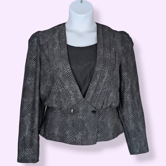 Vintage C&A Pleated Snakeskin Pattern Top - Picture 2 of 8